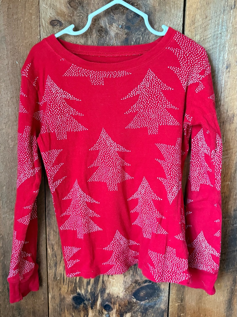Carter's Red Long-Sleeve Pajama Set with Tree Pattern